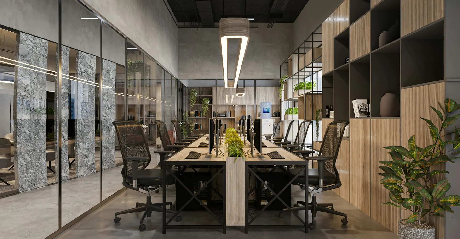 A contemporary advisory office prepared for a private meeting